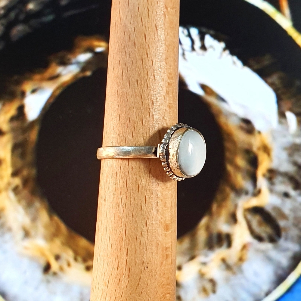 Larimar Gemstone Sterling Silver Plated Ring Size 7.5